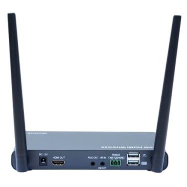 Imagem de Transmissor e receptor HDMI sem fio 4k, extensor HDMI sem fio de 100 m com controle remoto infravermelho, KVM e RS232, streaming de áudio e vídeo de laptop/PC/DVD para HDTV, projetor e monitor (W08A