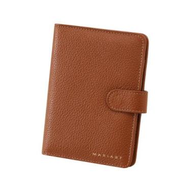 Imagem de Porta-Passaporte Couro Mariart c/ Bolso para AirTag 741, Camel