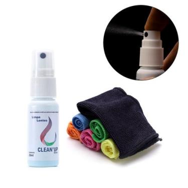 Imagem de Kit 4 Limpa Lentes Óculos De Grau E Sol + 4 Flanela Mágica - Clean Up