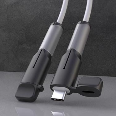 Imagem de Protetor de cabo de silicone à prova de poeira, capa tipo C, carregador para iPhone 15 Xiaomi, A-preto