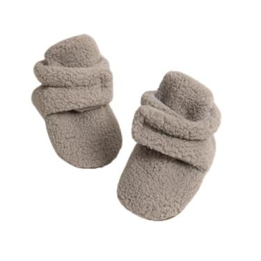 Imagem de Botas para bebês meninos e meninas antiderrapantes botas de lã quentes First Walkers Essentials Sapatos aconchegantes, Cinza claro, 12-18 Months Toddler