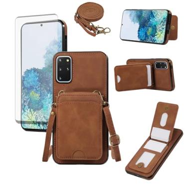 Imagem de Asuwish Capa de telefone para Samsung Galaxy S20 Plus S20+ 5G capa carteira com protetor de tela de vidro e alça de pulso couro suporte para cartão de crédito celular S20+5G S20plus 20S + S2O S 20 20+