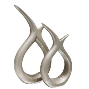 Imagem de Decoração Sala, Kit 2 Dupla de Vasos Enfeite Decorativos Rack Sala Aparador de CerâMica Enfeites Sala Decoracao Mesa(CHAMPAGNE DUPLA EST)