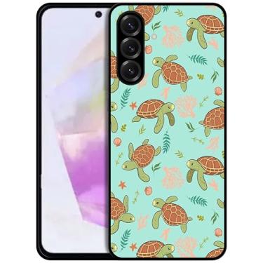 Imagem de SM CASES Capa para Samsung Galaxy A56 5G - Padrão de Tartarugas Design Impresso 2D Capa de Proteção de Borracha TPU à Prova de Choque para Samsung Galaxy A56 5G Preto