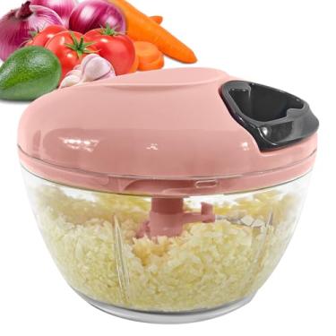 Imagem de Monbalcon Picador de alho picador manual de legumes 500 ml - com cordão de puxar triturador de alho triturador de 5 segundos pique alimentos rapidamente, para alho, gengibre, batata, abacate, cebola