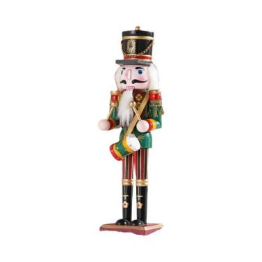 Imagem de Quebra-Nozes de Madeira 30cm - Soldado Fantoche para Decoração de Nata