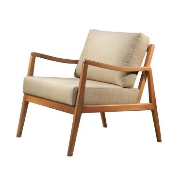 Imagem de Poltrona Giulia Luxo Madeira Maciça Castellar Móbile Linho Bege Claro Linho Bege Claro