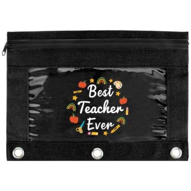 Imagem de DTUIEUI Presentes de agradecimento ao professor - Presentes de formatura - Presentes de aposentadoria de Natal para professores - Presente de fim de ano - Bolsa de lápis para fichário de 3 anéis