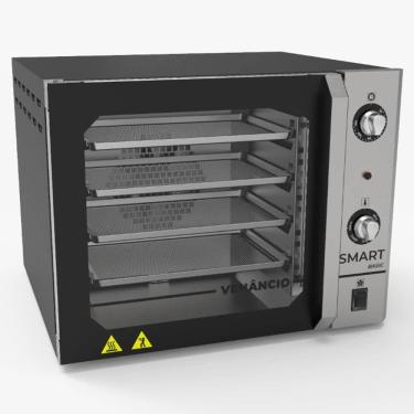 Imagem de Forno Convector Venâncio Smart Basic 4 Esteiras com Corpo Preto e Painel Inox 220V FCSB4EPRIN