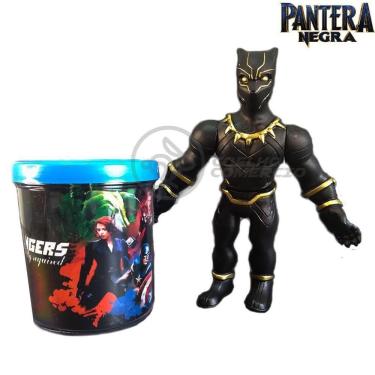 Imagem de Kit Boneco Pantera Negra Marvel 16Cm + Caneca 350Ml