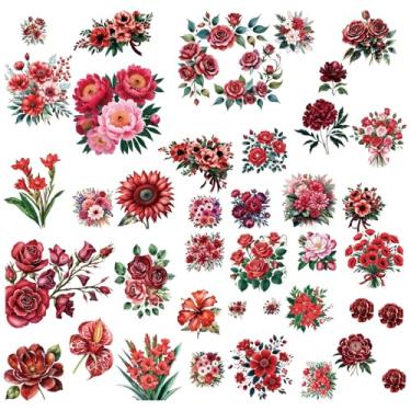 Imagem de CRASPIRE 8 estilos de adesivos de parede florais para janela, grinalda rosa, PVC, impermeável, autoadesivo para decoração de janelas, adesivos de escadas, presente de inauguração de casa, escritório