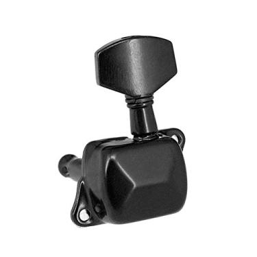Imagem de LiebeWH 6 Peças de Afinadores de Guitarra de Liga de Zinco, Cabeças de Máquina de Afinação Semi-fechadas Com Parafusos de Montagem, Arruelas de Porcas, Boa Qualidade, Ampla (Preta)