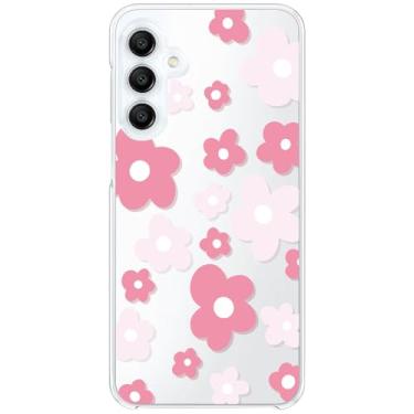 Imagem de MEGANTREE Linda capa de telefone floral compatível com Samsung Galaxy A15 4G/5G, flores rosa arte estética padrão macio transparente TPU capa à prova de choque, para meninas mulheres 6,1 polegadas