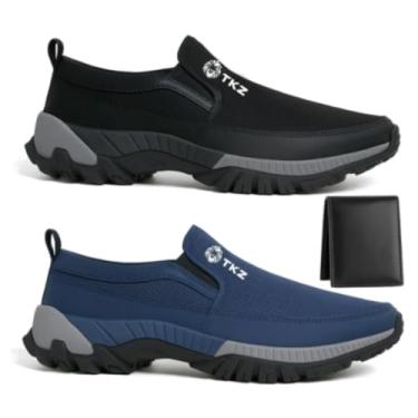 Imagem de Kit 2 Tênis Sapatilha Trilha Aquático Leve + Porta Cartão (Preto/Azul, BR, Adulto, Numérico, 37)