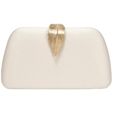 Imagem de TANMESSO Bolsa clutch elegante com glitter para mulheres, bolsa noturna brilhante para casamentos, festas e eventos formais, Pérola branca