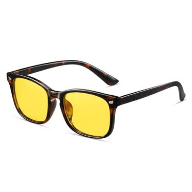 Imagem de Óculos de sol para mulheres e homens, lentes polarizadas com proteção UV400, óculos modernos e estilosos, Carapaça de tartaruga brilhante amarelo