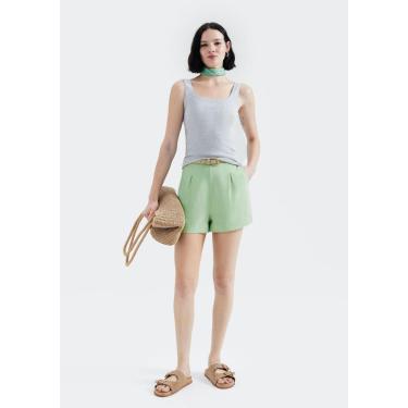 Imagem de Shorts Hering Cintura Alta Em Alfaiataria Feminino-Feminino