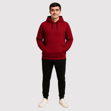 Imagem de Conjunto Moletom Blusa De Frio Canguru Calça Moletom Flanelada-Unissex