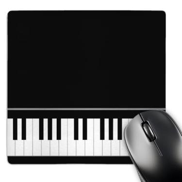 Imagem de 3dRose Mouse pad LLC 20 x 20 x 0,65 polegadas, teclado preto para bebê com borda de piano design musical para músicos pianistas e presentes de músico (mp_112947_1)