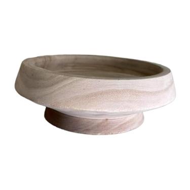 Imagem de Colaxi Mini bandeja decorativa de madeira para exibir plantas, suporte de pedestal de madeira, multifuncional, para banheiro, casa ou mesa de entrada, Branco