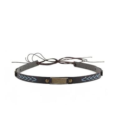 Imagem de Pulseiras para chapéu de caubói de couro clássico, cintos étnicos rurais ocidentais para mulheres e homens, cowgirl, Multicor, tamanho �nico