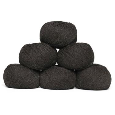 Imagem de Origins - Conjunto de 6 novelos de lã de alpaca 100% bebê (300 gramas) DK Peso feito no Peru Cores naturais (não tingidas), macio celestial, perfeito para tricô e crochê (cinza da meia-noite, Origins