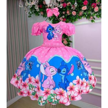 Imagem de Vestido Temático Luxo Stitch e Angel - Modelo 3 para Crianças, Carnati