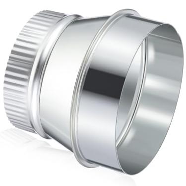 Imagem de Otoolling Redutor de duto, aumentador de duto, adaptador de duto de ar de aço galvanizado, acoplamento de encaixe de conector de tubo crimpado redondo para sistemas de ventilação HVAC (15 a 12 cm)