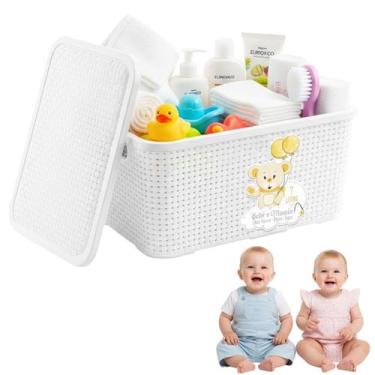 Imagem de Caixa Infantil 7L Bebê Mamãe Organizadora Branco Resistente - Monte Lí