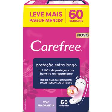 Imagem de CAREFREE Protetor Diário Proteção Extra Longo com Fragrância 60 Unidades