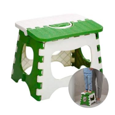Imagem de Banqueta Plástica Dobrável Portátil - Banquinho Dobrável para Criança e Adulto - Banquinho para Casa, Viagem, Jardim e Acampamento - Assento Leve e Resistente - Shop100 (Verde)
