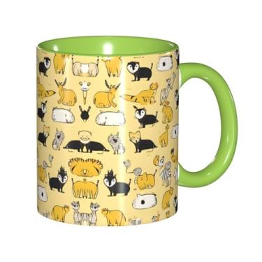 Imagem de Zeraoke Hairy Ferret Print Canecas de café criativas, personalizadas, presente para família, tamanho de 325 ml, unissex