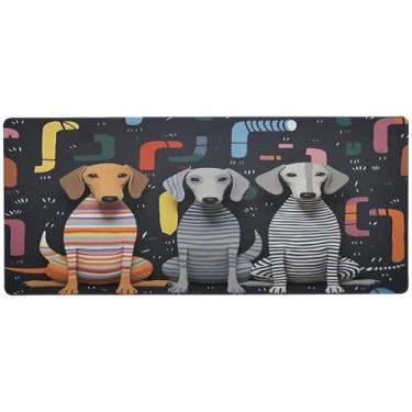 Imagem de Wassud Dachshunds Mouse pad organizador de mesa de jogos grande teclado de computador tapete de mouse pad material de escritório 89.9 cm x 39.9 cm