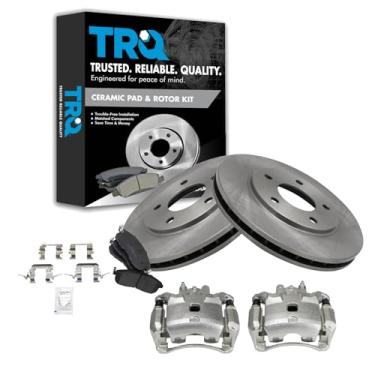 Imagem de TRQ Pastilhas e Rotores de Cerâmica para Pinças de Freio Dianteiro Compatíveis com Nissan Sentra 2013-2019