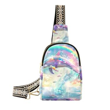 Imagem de CEBUGI Bolsa tiracolo feminina Dolphin pequena de couro, pochete transversal para trilhas, viagens ao ar livre