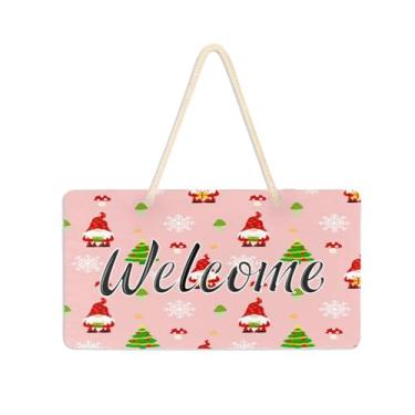 Imagem de Burbuja Placa de boas-vindas de gnomos para porta da frente, placa de boas-vindas de PVC para decoração de férias de casa de fazenda, 15 x 28 cm