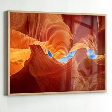 Imagem de Quadro Decorativo Terracota Arte Moderna com Moldura Caixa Acrílico Cristal para Sala e Quarto (Moldura Madeira, 40x60)