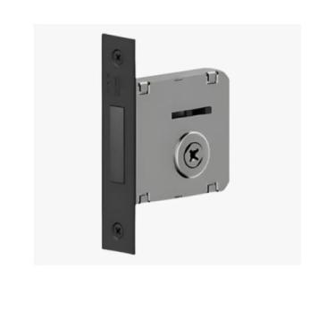 Imagem de Fechadura Auxiliar Tetra 440PF, Preta Fosco com Roseta Redonda, Aço Alta Resistência, Broca 40mm, Sistema Tetra com 2 Chaves