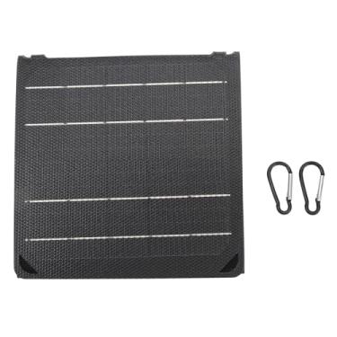 Imagem de Painel solar dobrável 20W IPX4 carregador portátil à prova d'água com saída USB dupla Alta eficiência de conversão para acampamento ao ar livre, caminhadas, material de tecido