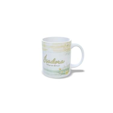 Imagem de Caneca de Cerâmica Personalizada Alice com Design Floral, Branco e Amarelo, 325 ml (i)