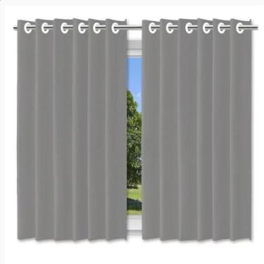 Imagem de Cortina para quarto, bloqueia a luz solar, discreta, beleza, tecido, janela, protege, cinza escuro