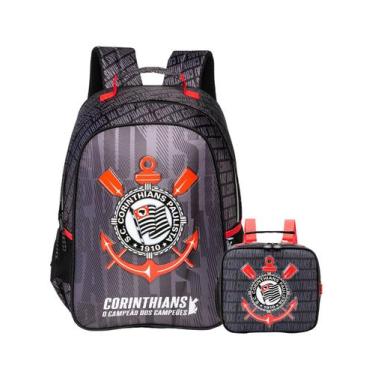 Imagem de Kit Corinthians Timão Mochila De Costas + Lancheira Térmica - Xeryus