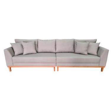 Imagem de Sofá  Pierri Bipartido Tecido Acquablock Pé Base Madeira  300cm - 4R E