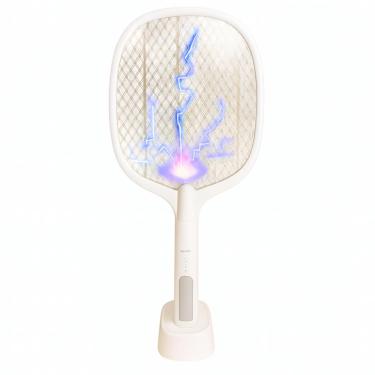 Imagem de Genérico Raquete Elétrica Mata Insetos Recarregável, Plástico, Verde E Preto, Base com Luz, Bateria Recarregável, 45 x 18 x 48 cm