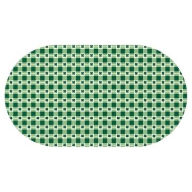 Imagem de Kuyuayee Toalha de mesa oval para Dia de São Patrício, 152 x 250 cm, impermeável, para Dia de São Patrício, Toalha de mesa lavável para festa de São Patrício, jantar, decoração de casa