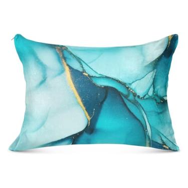 Imagem de Fronha decorativa grande arte turquesa estética poliéster longo king queen tamanho padrão fronha linda almofada deslizante casa sala de estar, tamanho do corpo, 53 cm x 137 cm