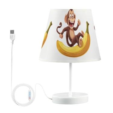 Imagem de Joisal Abajur de banana de macaco atrevido para mesa de cabeceira abajur de mesa para mesa para sala de leitura, sala de estar, escritório, dormitório