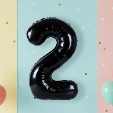Imagem de 1 peça, balões digitais pretos de 81 cm, decoração de festa de aniversário, globos e artigos de festa de aniversário, adereço para fotos, configuração de decoração de cena de aniversário de