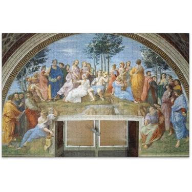 Imagem de Quebra-cabeça Raphael com pintura Parnassus, 500 peças para adultos, cenário, flor, arte, presentes exclusivos, presentes para amantes de quebra-cabeça, 51 x 35 cm