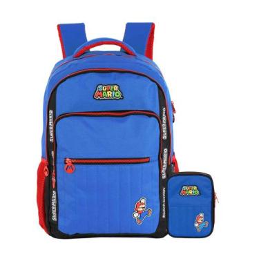 Imagem de Kit Escolar Super Mario Mochila Costas + Estojo Box Original - Luxcel,
